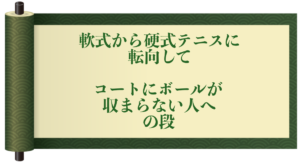 軟式から硬式テニスに転向してコートにボールが収まらない人への段